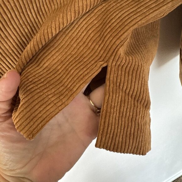 Karl Lagerfeld Paris Women's M Snap Corduroy Shacket Roasted Pecan NWT - Picture 9 of 15